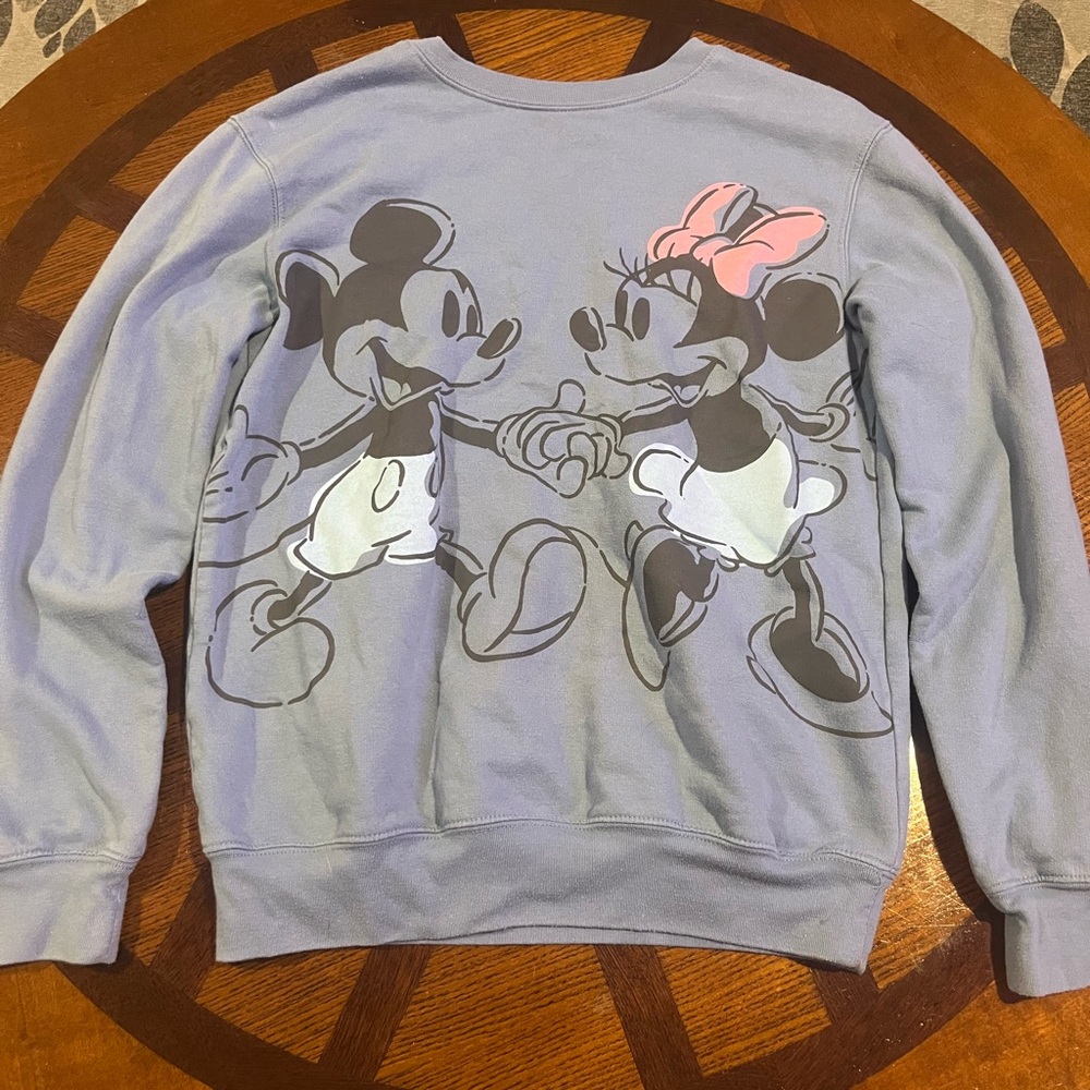 Disney Blue Mickey And Minnie Sweatshirt
